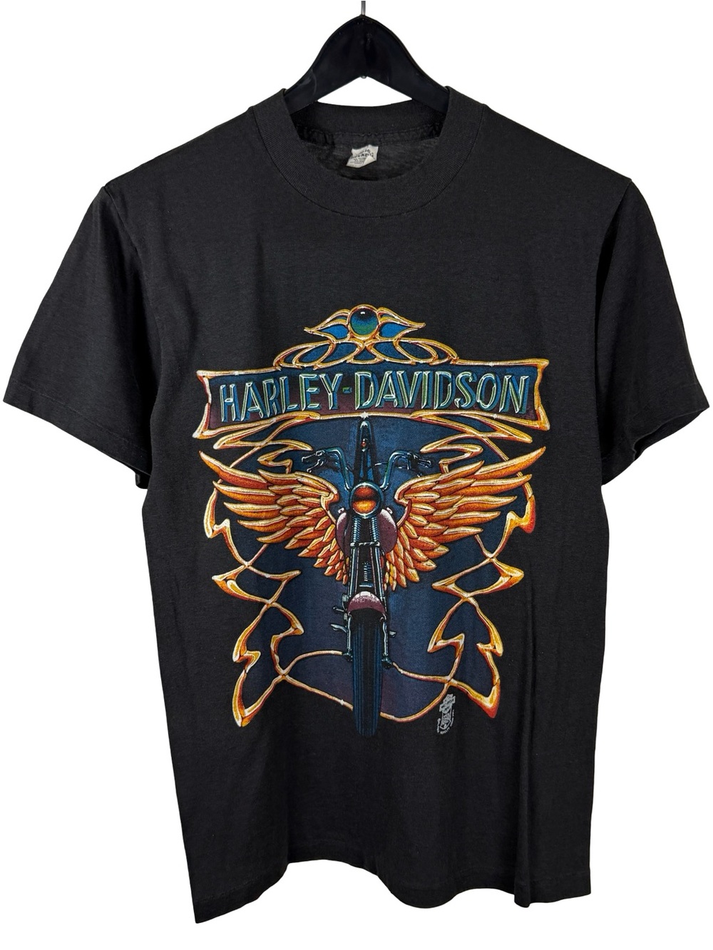 Vintage 1980s Harley Davidson Motorcycles RARE Wing Biker Shirt Size L